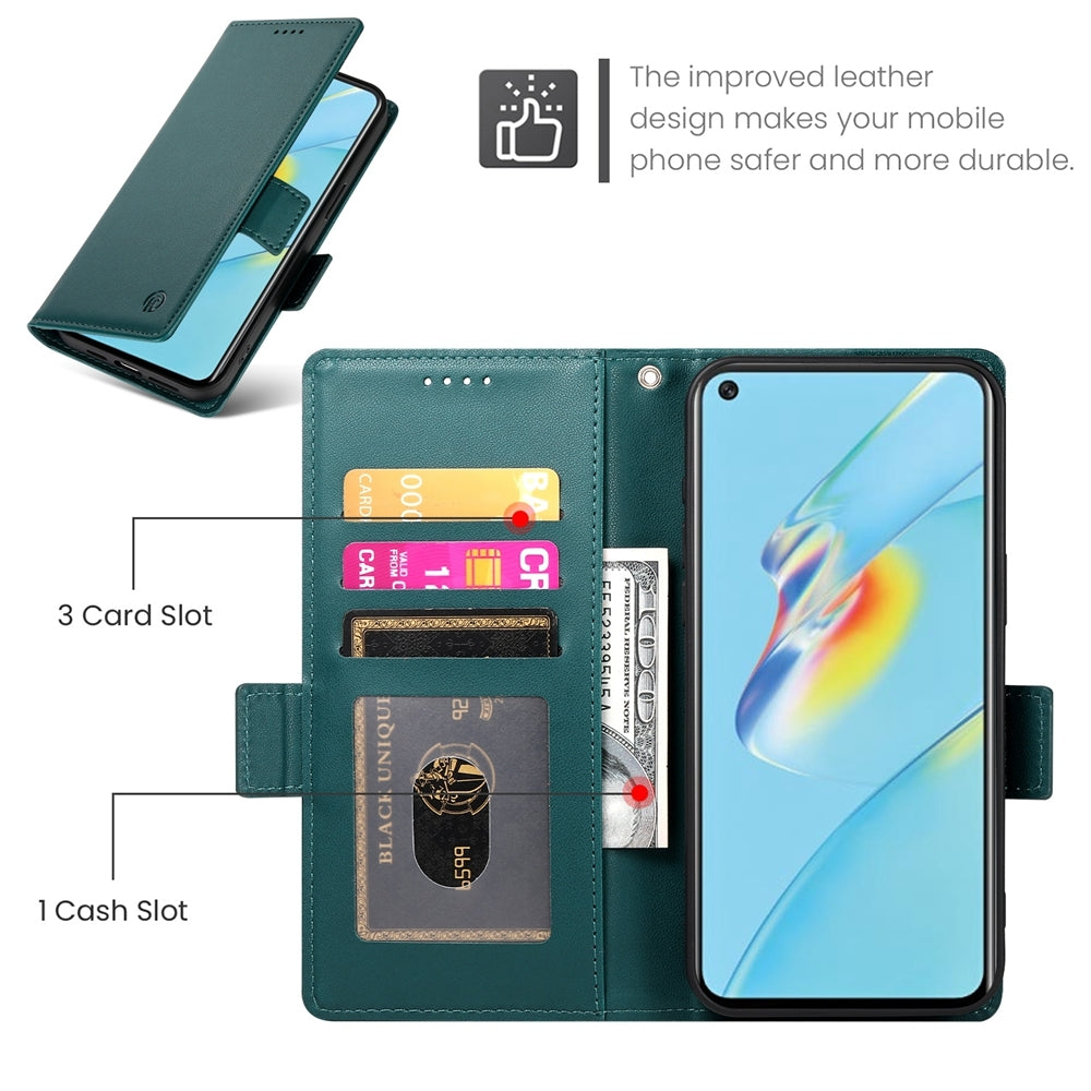 OPPO A55/A55s 5G Wallet Case - Luxury Magnetic PU Leather Flip Cover with Card Slots, Stand & Shockproof Protection