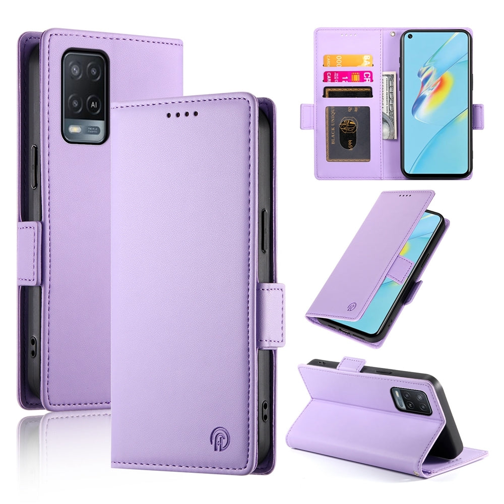 OPPO A55/A55s 5G Wallet Case - Luxury Magnetic PU Leather Flip Cover with Card Slots, Stand & Shockproof Protection
