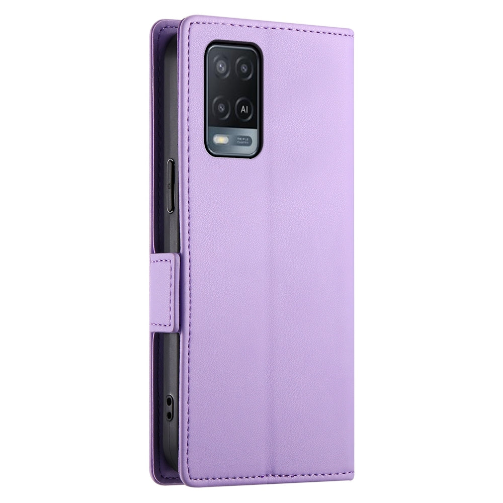 OPPO A55/A55s 5G Wallet Case - Luxury Magnetic PU Leather Flip Cover with Card Slots, Stand & Shockproof Protection