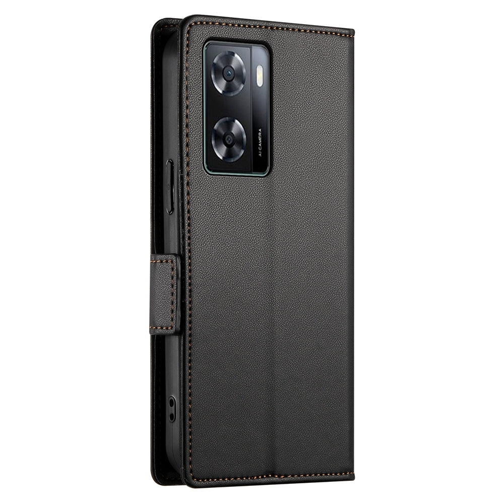 OPPO A57 4G Wallet Case - Luxury Magnetic PU Leather Flip Cover with Card Slots, Stand & Shockproof Protection