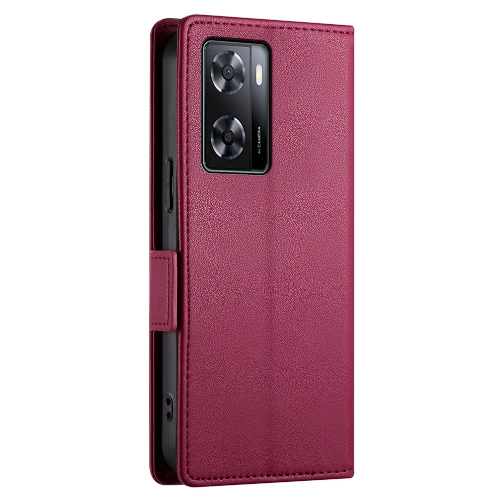 OPPO A57 4G Wallet Case - Luxury Magnetic PU Leather Flip Cover with Card Slots, Stand & Shockproof Protection