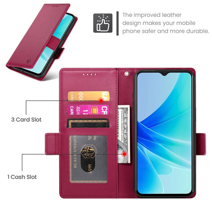 OPPO A57 4G Wallet Case - Luxury Magnetic PU Leather Flip Cover with Card Slots, Stand & Shockproof Protection