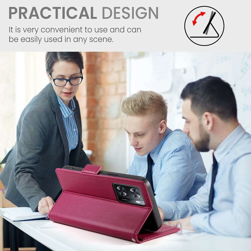 OPPO A77 4G Wallet Case - Luxury Magnetic PU Leather Flip Cover with Card Slots, Stand & Shockproof Protection