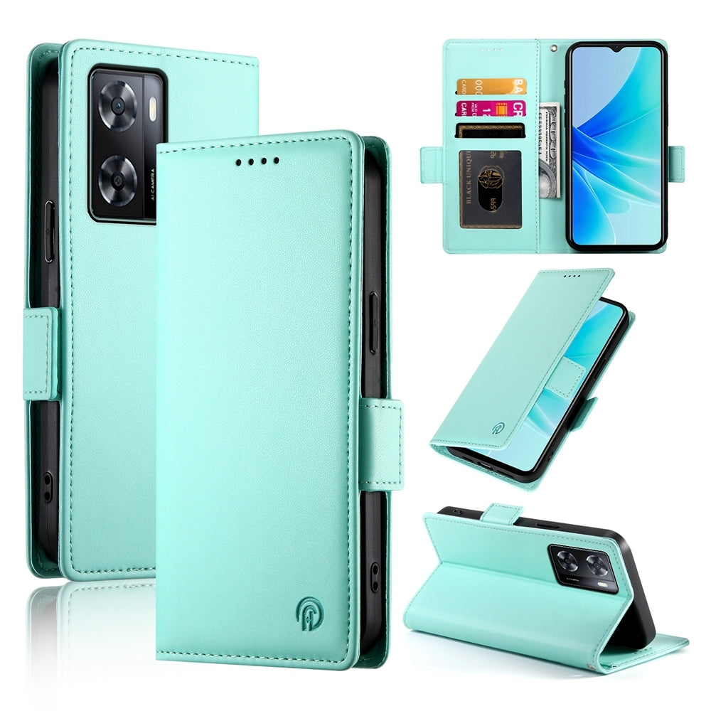 OPPO A57 4G Wallet Case - Luxury Magnetic PU Leather Flip Cover with Card Slots, Stand & Shockproof Protection