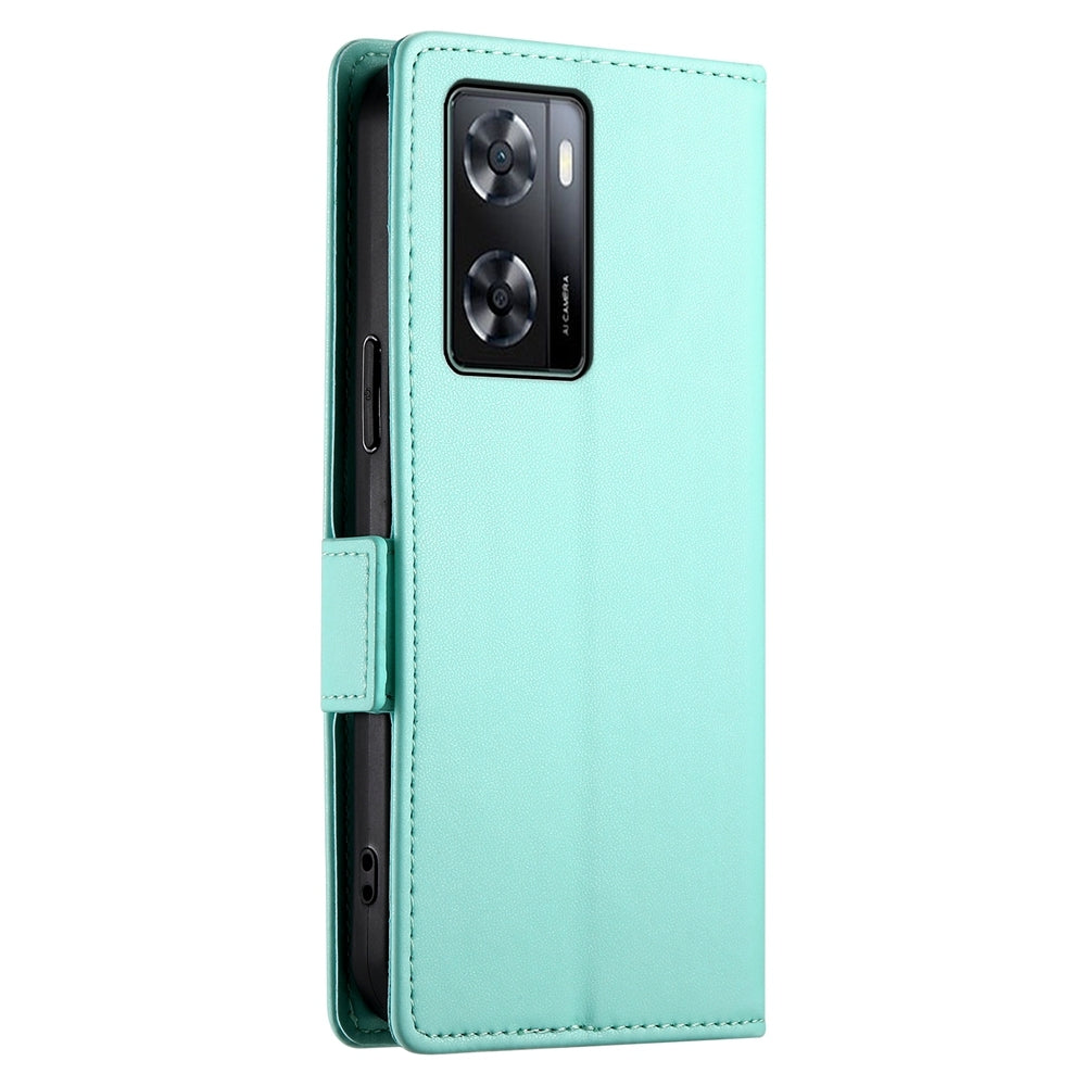 OPPO A57 4G Wallet Case - Luxury Magnetic PU Leather Flip Cover with Card Slots, Stand & Shockproof Protection