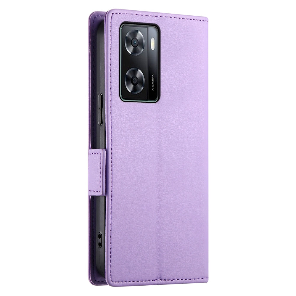 OPPO A77 4G Wallet Case - Luxury Magnetic PU Leather Flip Cover with Card Slots, Stand & Shockproof Protection
