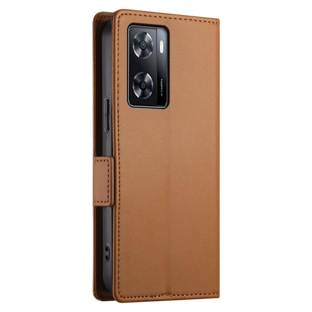 OPPO A57 4G Wallet Case - Luxury Magnetic PU Leather Flip Cover with Card Slots, Stand & Shockproof Protection