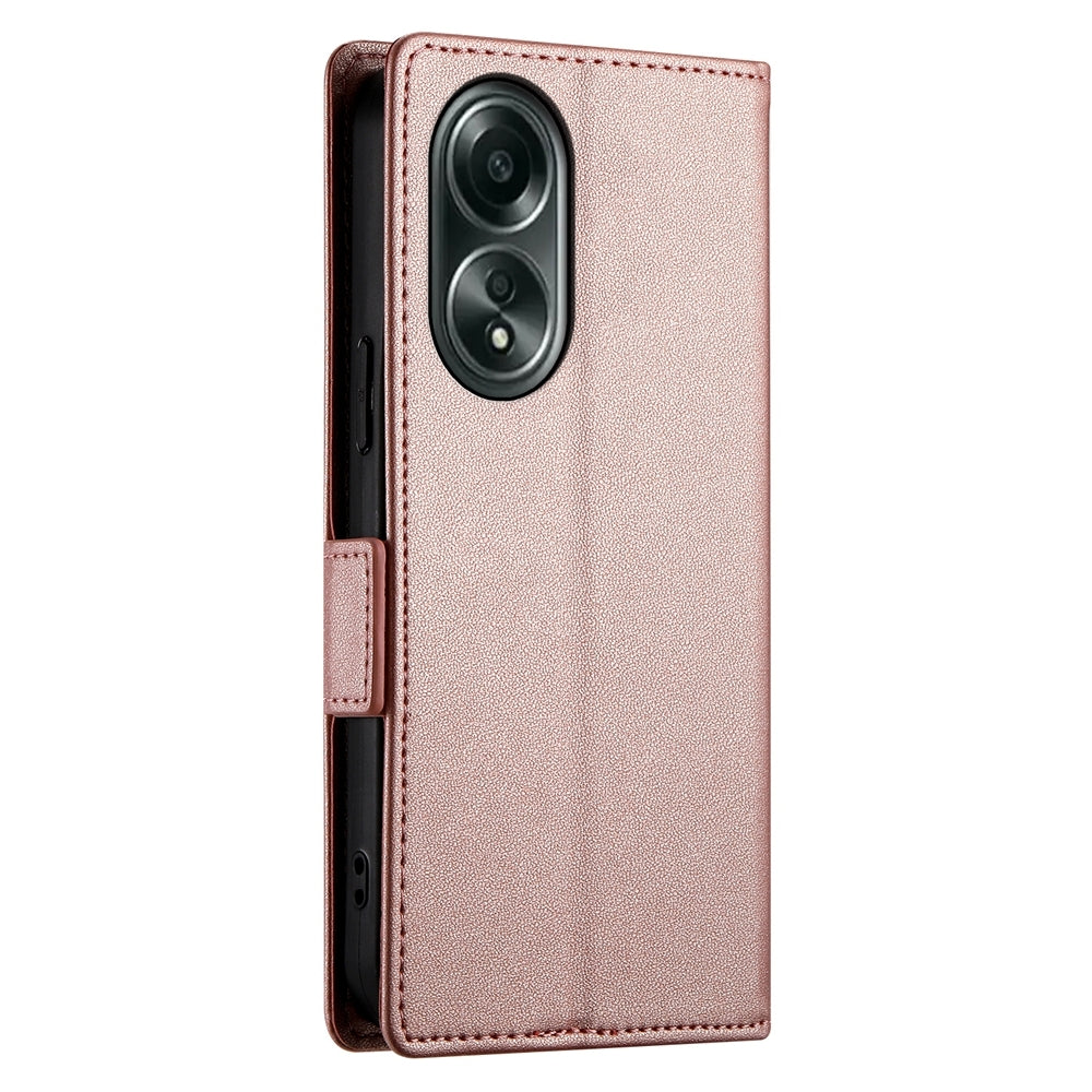 OPPO A58 4G Wallet Case - Luxury Magnetic PU Leather Flip Cover with Card Slots, Stand & Shockproof Protection