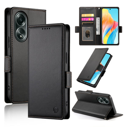 OPPO A58 4G Wallet Case - Luxury Magnetic PU Leather Flip Cover with Card Slots, Stand & Shockproof Protection