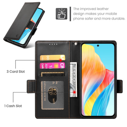 OPPO A58 4G Wallet Case - Luxury Magnetic PU Leather Flip Cover with Card Slots, Stand & Shockproof Protection