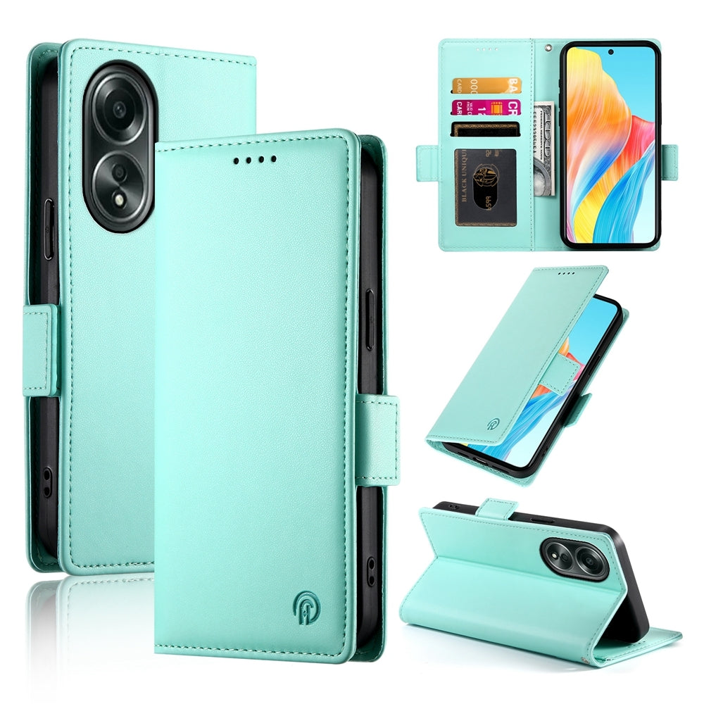 OPPO A58 4G Wallet Case - Luxury Magnetic PU Leather Flip Cover with Card Slots, Stand & Shockproof Protection