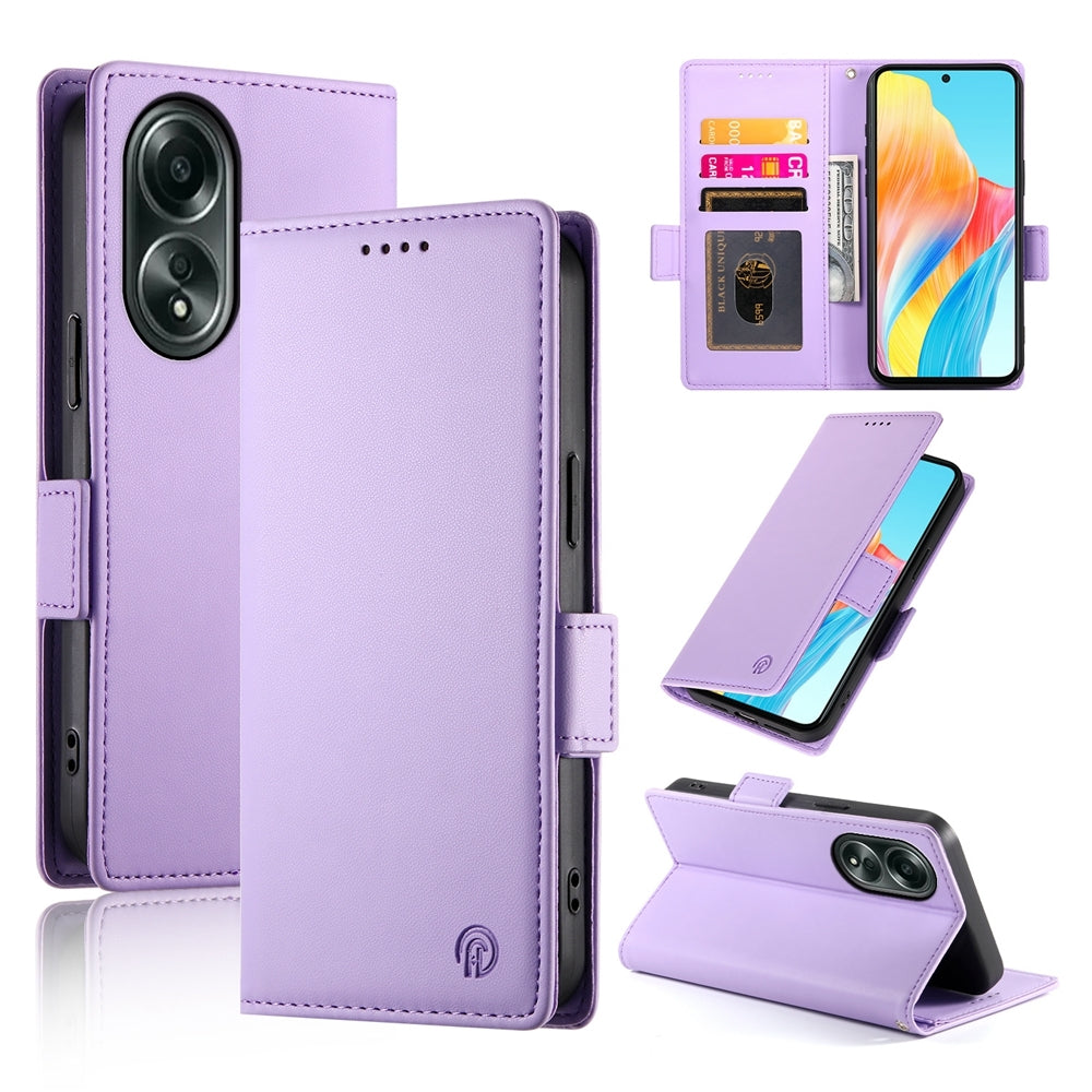 OPPO A58 4G Wallet Case - Luxury Magnetic PU Leather Flip Cover with Card Slots, Stand & Shockproof Protection