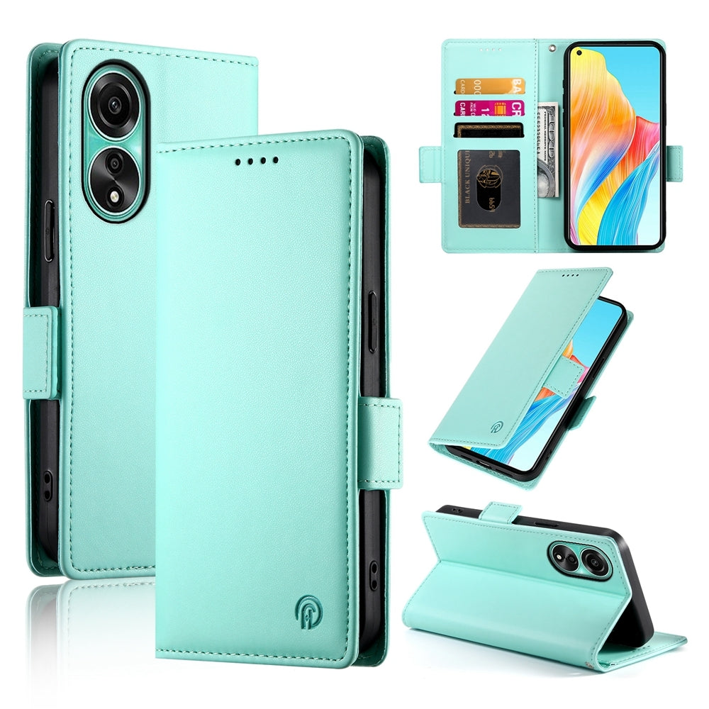 OPPO A78 4G Wallet Case - Luxury Magnetic PU Leather Flip Cover with Card Slots, Stand & Shockproof Protection