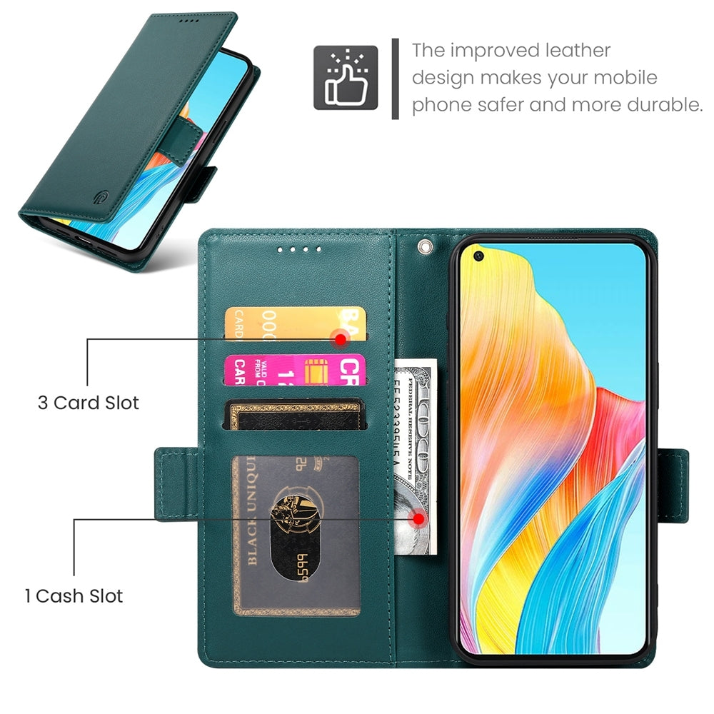OPPO A78 4G Wallet Case - Luxury Magnetic PU Leather Flip Cover with Card Slots, Stand & Shockproof Protection