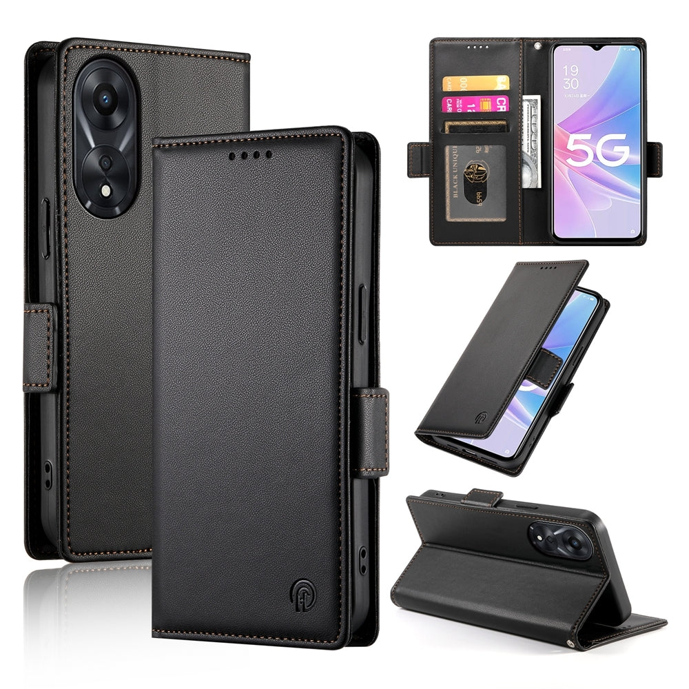 OPPO A78 5G Wallet Case - Luxury Magnetic PU Leather Flip Cover with Card Slots, Stand & Shockproof Protection