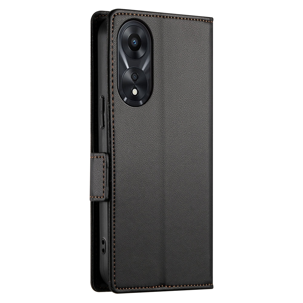 OPPO A58x Global Wallet Case - Luxury Magnetic PU Leather Flip Cover with Card Slots, Stand & Shockproof Protection