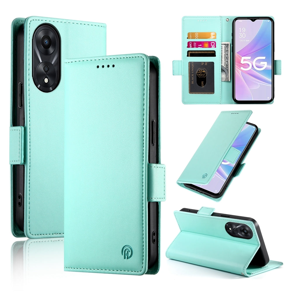 OPPO A78 5G Wallet Case - Luxury Magnetic PU Leather Flip Cover with Card Slots, Stand & Shockproof Protection