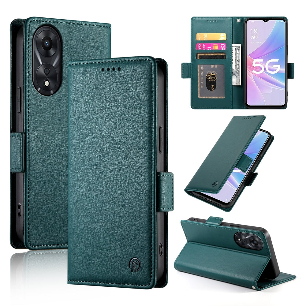 OPPO A78 5G Wallet Case - Luxury Magnetic PU Leather Flip Cover with Card Slots, Stand & Shockproof Protection