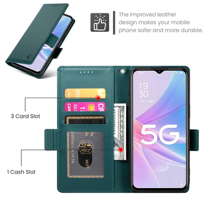 OPPO A58x Global Wallet Case - Luxury Magnetic PU Leather Flip Cover with Card Slots, Stand & Shockproof Protection