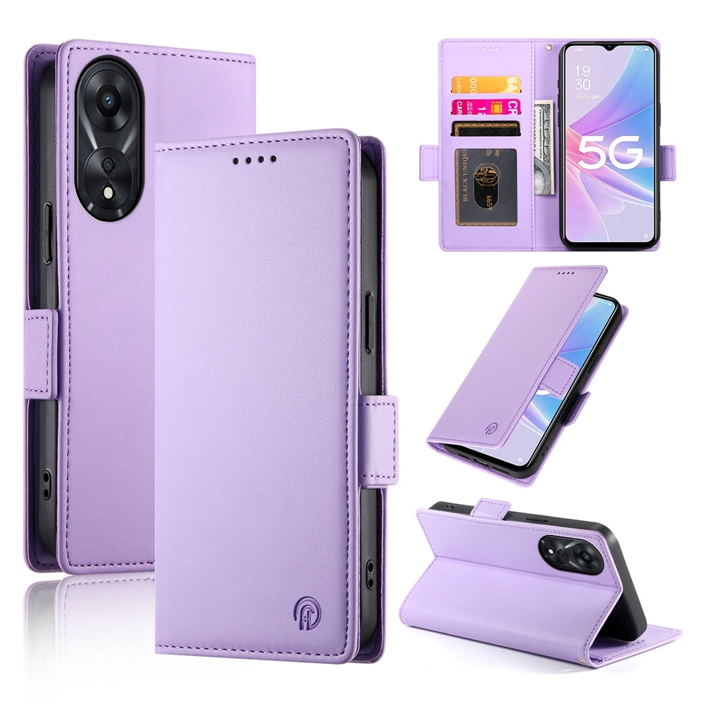 OPPO A78 5G Wallet Case - Luxury Magnetic PU Leather Flip Cover with Card Slots, Stand & Shockproof Protection