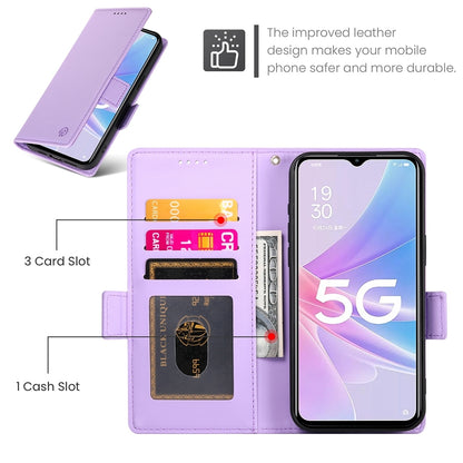 OPPO A78 5G Wallet Case - Luxury Magnetic PU Leather Flip Cover with Card Slots, Stand & Shockproof Protection