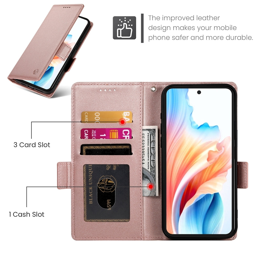 OPPO A79 5G Wallet Case - Luxury Magnetic PU Leather Flip Cover with Card Slots, Stand & Shockproof Protection