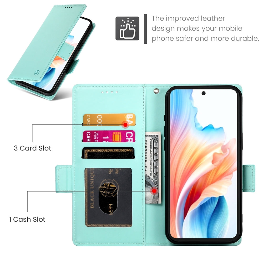 OPPO A79 5G Wallet Case - Luxury Magnetic PU Leather Flip Cover with Card Slots, Stand & Shockproof Protection
