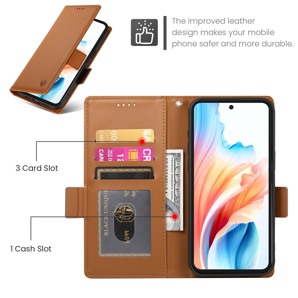 OPPO A79 5G Wallet Case - Luxury Magnetic PU Leather Flip Cover with Card Slots, Stand & Shockproof Protection