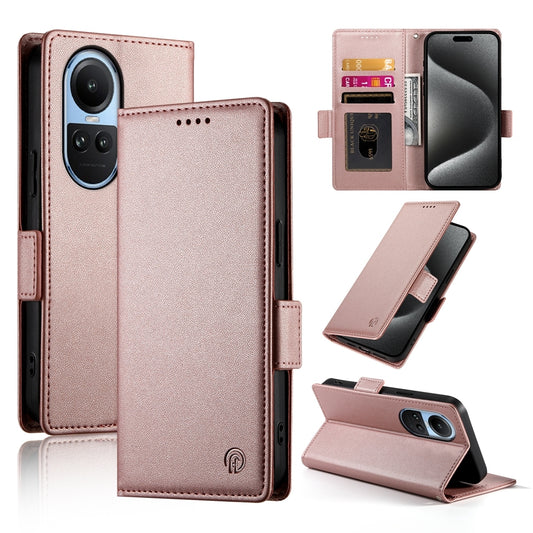 OPPO Reno10 Wallet Case - Luxury Magnetic PU Leather Flip Cover with Card Slots, Stand & Shockproof Protection