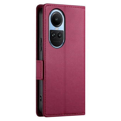 OPPO Reno10 Wallet Case - Luxury Magnetic PU Leather Flip Cover with Card Slots, Stand & Shockproof Protection