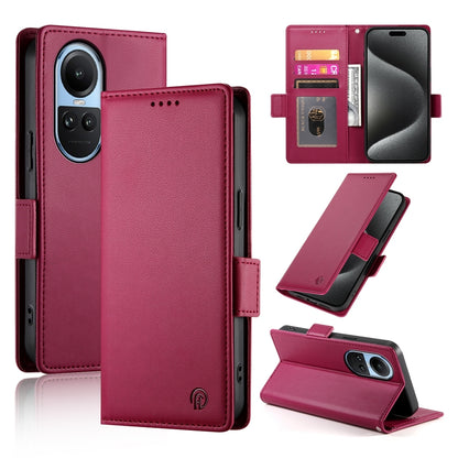 OPPO Reno10 Wallet Case - Luxury Magnetic PU Leather Flip Cover with Card Slots, Stand & Shockproof Protection