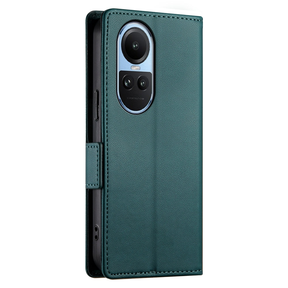 OPPO Reno10 Pro Wallet Case - Luxury Magnetic PU Leather Flip Cover with Card Slots, Stand & Shockproof Protection