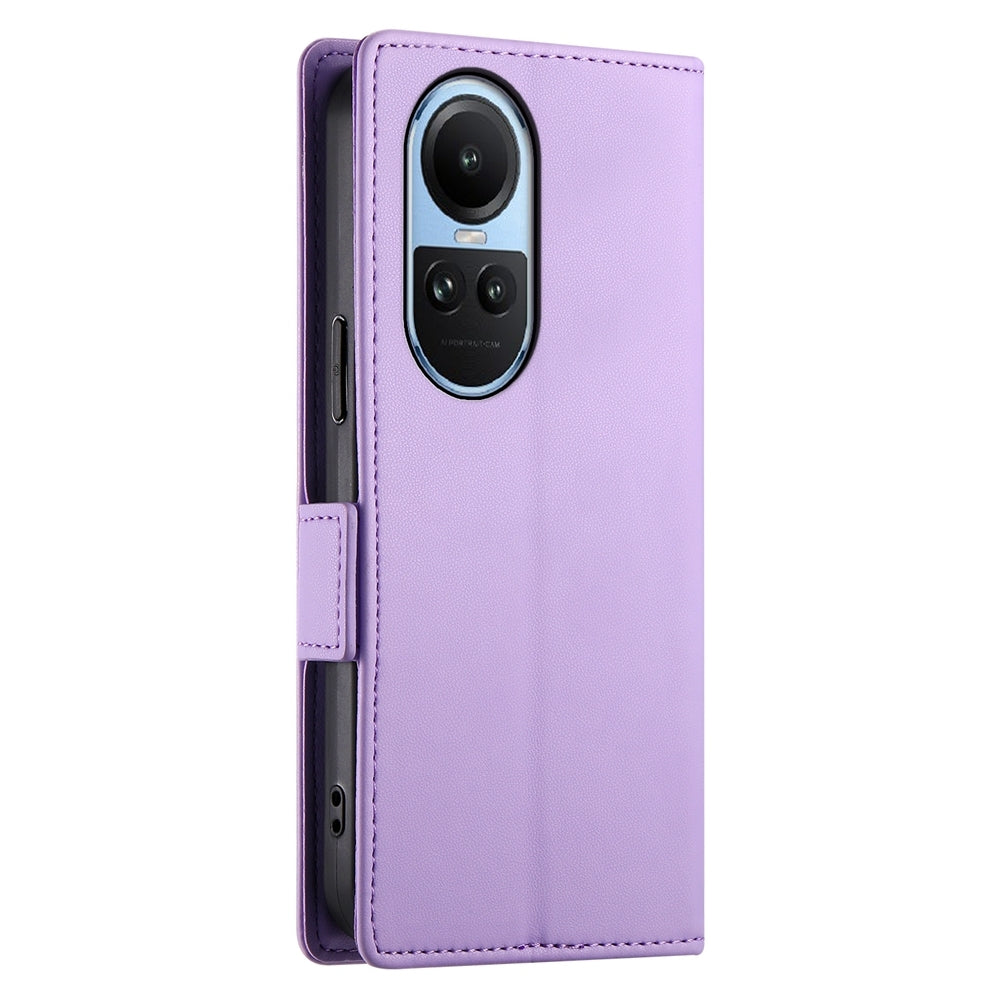 OPPO Reno10 Wallet Case - Luxury Magnetic PU Leather Flip Cover with Card Slots, Stand & Shockproof Protection