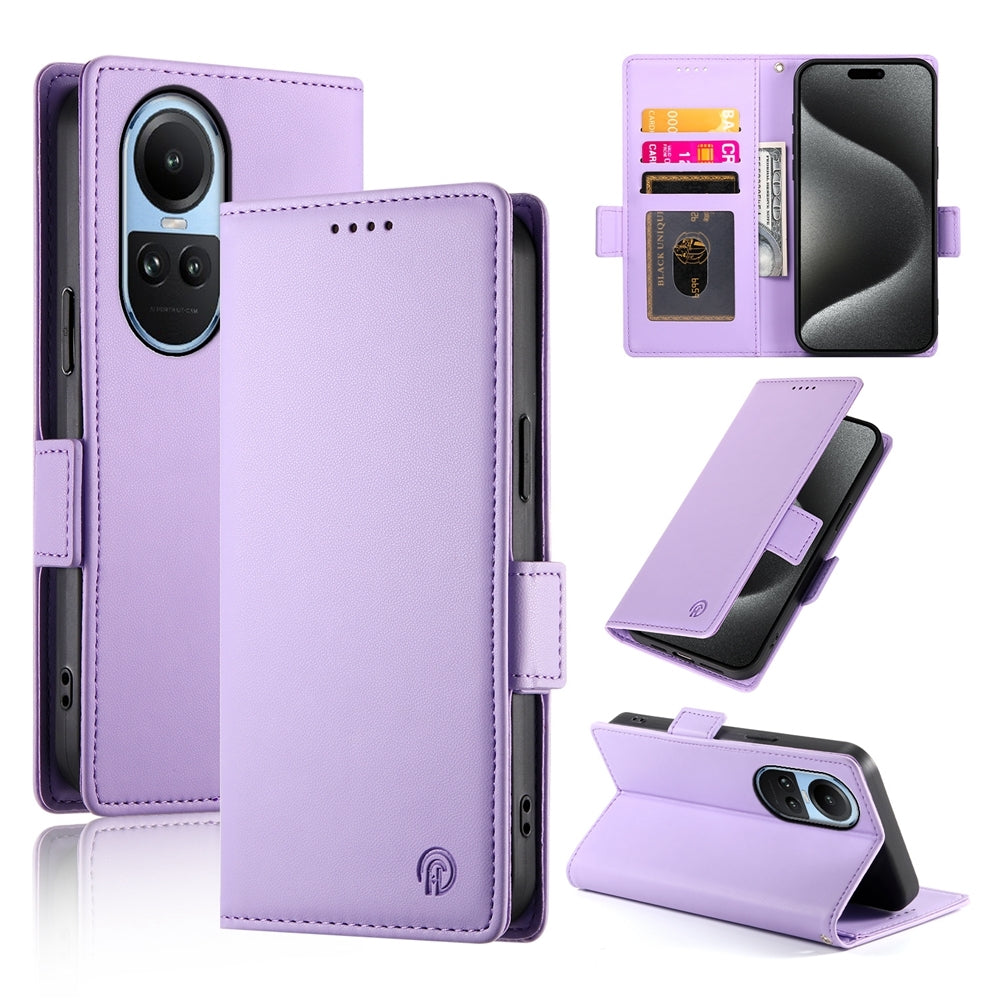 OPPO Reno10 Pro Wallet Case - Luxury Magnetic PU Leather Flip Cover with Card Slots, Stand & Shockproof Protection