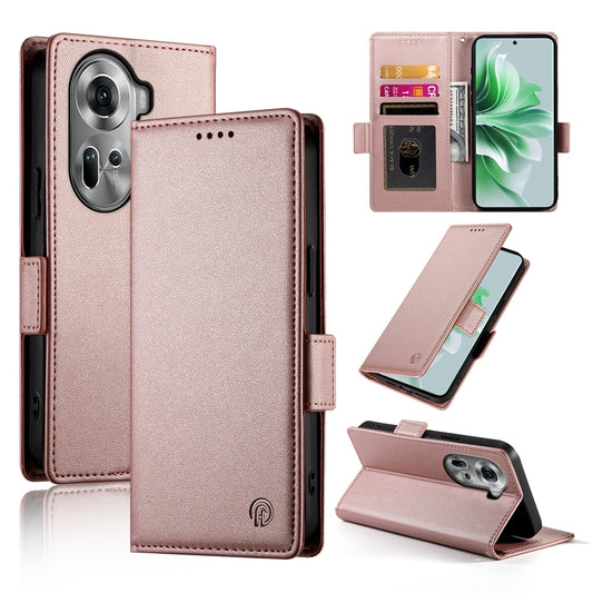 OPPO Reno11 5G Wallet Case - Luxury Magnetic PU Leather Flip Cover with Card Slots, Stand & Shockproof Protection