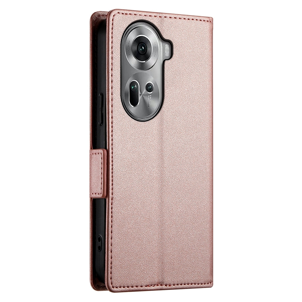 OPPO Reno11 5G Wallet Case - Luxury Magnetic PU Leather Flip Cover with Card Slots, Stand & Shockproof Protection