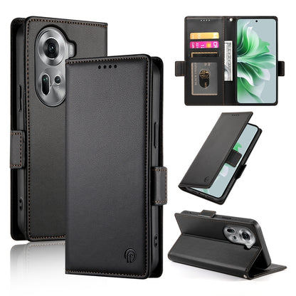 OPPO Reno11 5G Wallet Case - Luxury Magnetic PU Leather Flip Cover with Card Slots, Stand & Shockproof Protection