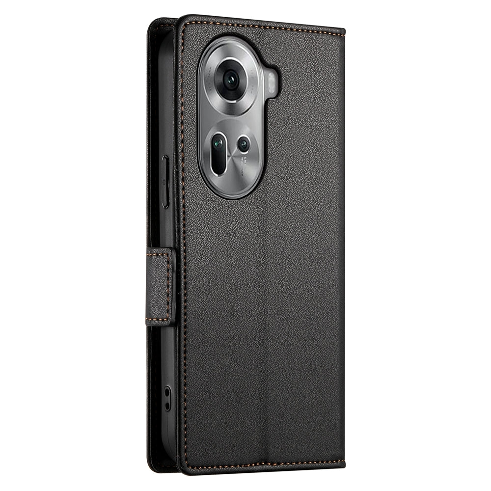 OPPO Reno11 5G Wallet Case - Luxury Magnetic PU Leather Flip Cover with Card Slots, Stand & Shockproof Protection