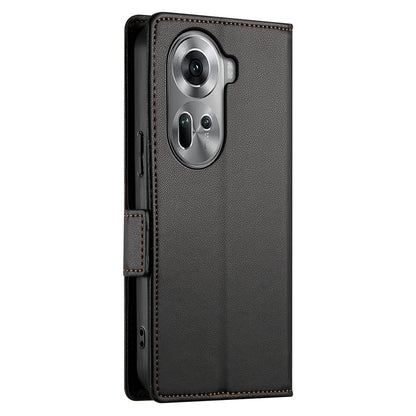 OPPO Reno11 5G Wallet Case - Luxury Magnetic PU Leather Flip Cover with Card Slots, Stand & Shockproof Protection
