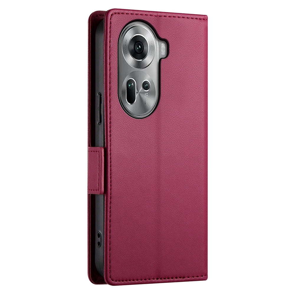 OPPO Reno11 5G Wallet Case - Luxury Magnetic PU Leather Flip Cover with Card Slots, Stand & Shockproof Protection