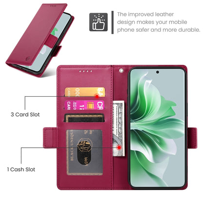 OPPO Reno11 5G Wallet Case - Luxury Magnetic PU Leather Flip Cover with Card Slots, Stand & Shockproof Protection