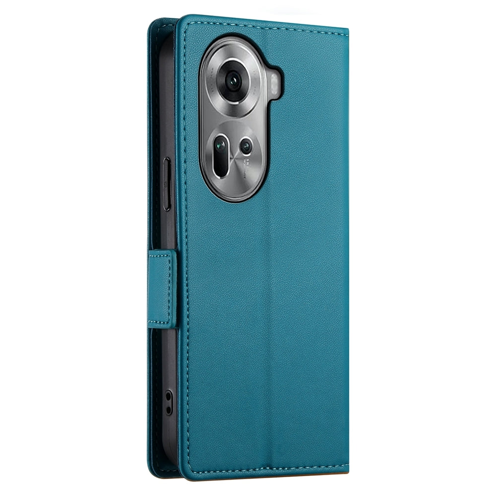 OPPO Reno11 5G Wallet Case - Luxury Magnetic PU Leather Flip Cover with Card Slots, Stand & Shockproof Protection