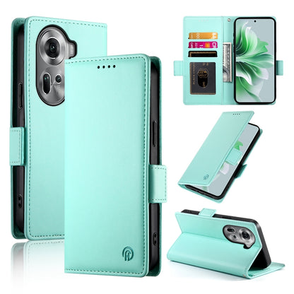 OPPO Reno11 5G Wallet Case - Luxury Magnetic PU Leather Flip Cover with Card Slots, Stand & Shockproof Protection