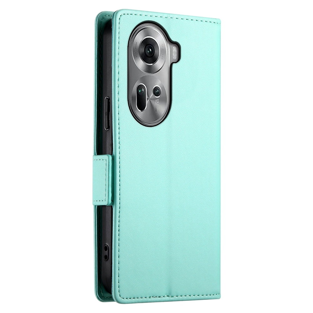 OPPO Reno11 5G Wallet Case - Luxury Magnetic PU Leather Flip Cover with Card Slots, Stand & Shockproof Protection