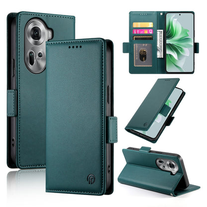 OPPO Reno11 5G Wallet Case - Luxury Magnetic PU Leather Flip Cover with Card Slots, Stand & Shockproof Protection