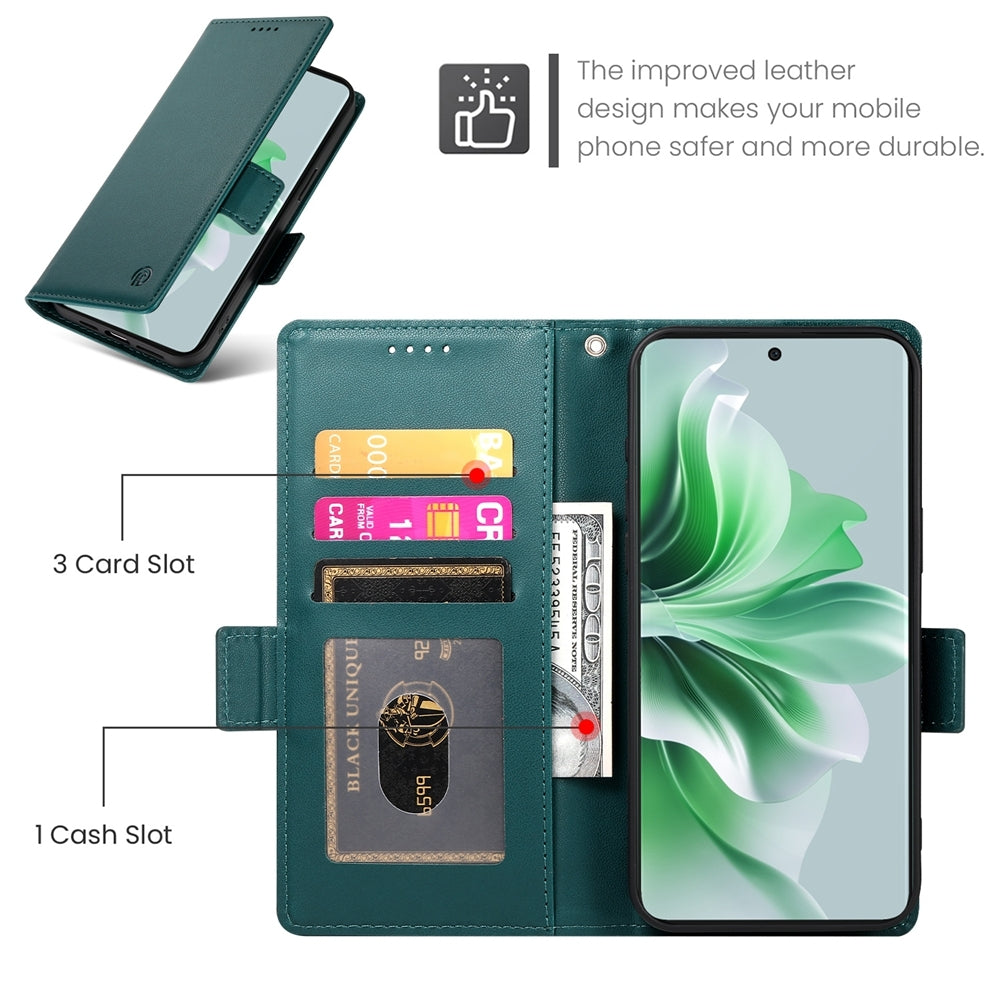 OPPO Reno11 5G Wallet Case - Luxury Magnetic PU Leather Flip Cover with Card Slots, Stand & Shockproof Protection