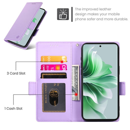 OPPO Reno11 5G Wallet Case - Luxury Magnetic PU Leather Flip Cover with Card Slots, Stand & Shockproof Protection