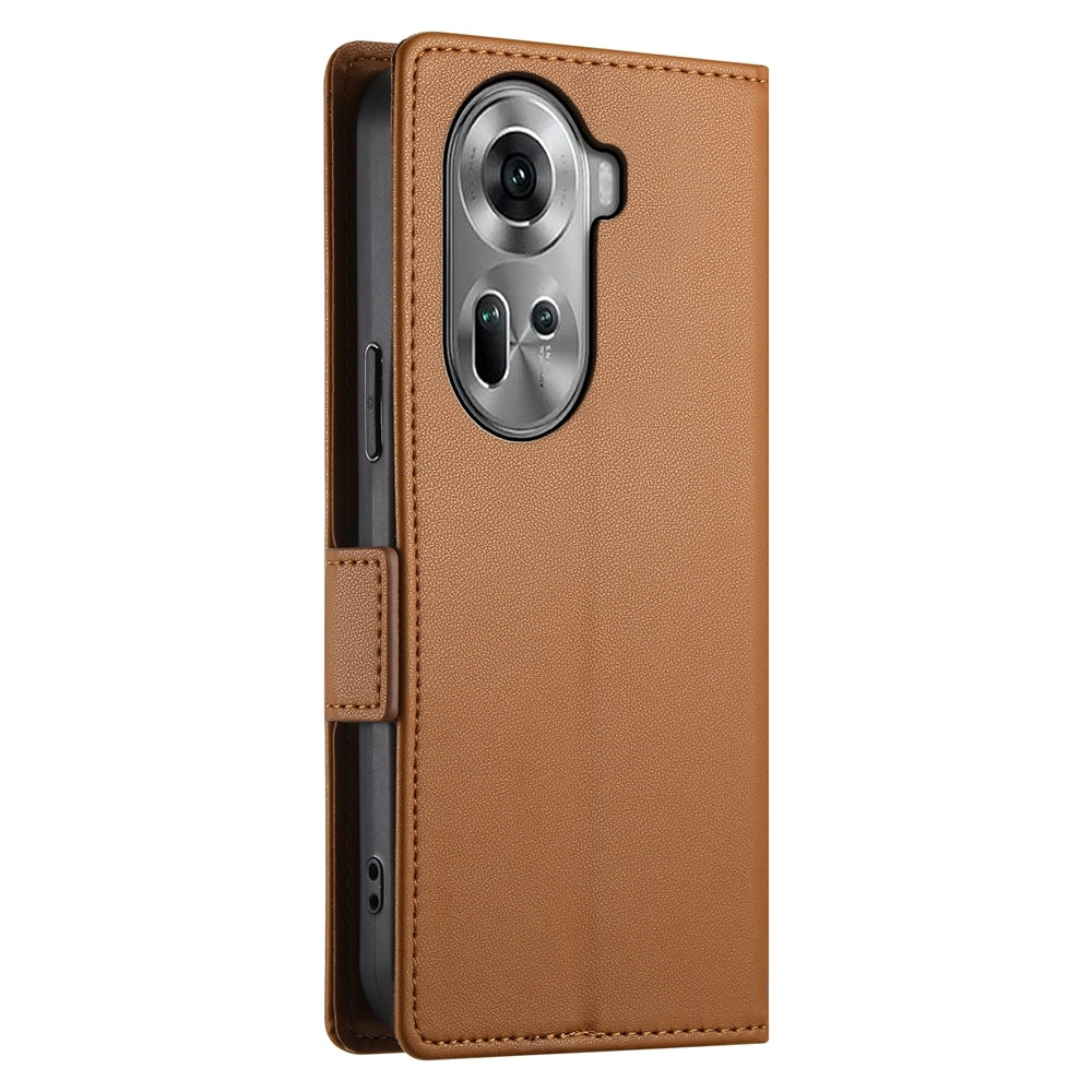 OPPO Reno11 5G Wallet Case - Luxury Magnetic PU Leather Flip Cover with Card Slots, Stand & Shockproof Protection
