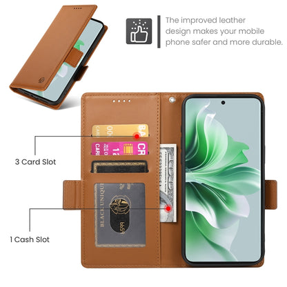 OPPO Reno11 5G Wallet Case - Luxury Magnetic PU Leather Flip Cover with Card Slots, Stand & Shockproof Protection