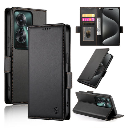 OPPO Reno11 F Wallet Case - Luxury Magnetic PU Leather Flip Cover with Card Slots, Stand & Shockproof Protection